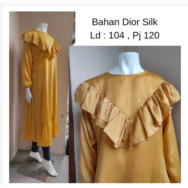 Midi Dress Premium Dior Silk Sabrina Premium