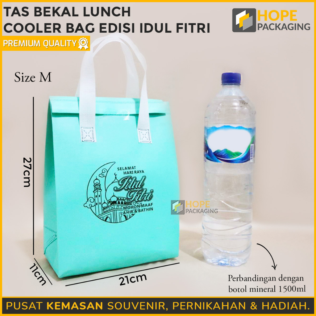 Tas Cooler Bag SIZE M Edisi Idul Fitri /  Tas Bekal Lunch goodie bag Toples wadah makanan kue souvenir lebaran / Cooler Bag aluminium Foil Thermal / tas souvenir / tas ulang tahun