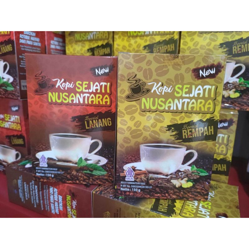 KOPI SEJATI NUSANTARA ORIGINAL KOPI SPESIAL REMPAH DAN KOPI SPESIAL LANANG 1 BOX 15 SACHET