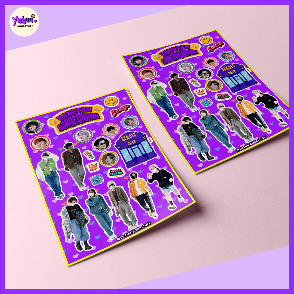 Bangtan ot- 7 Sticker Decor ( Anti Air ) uk A6 / STIKER KPOP BAngtan