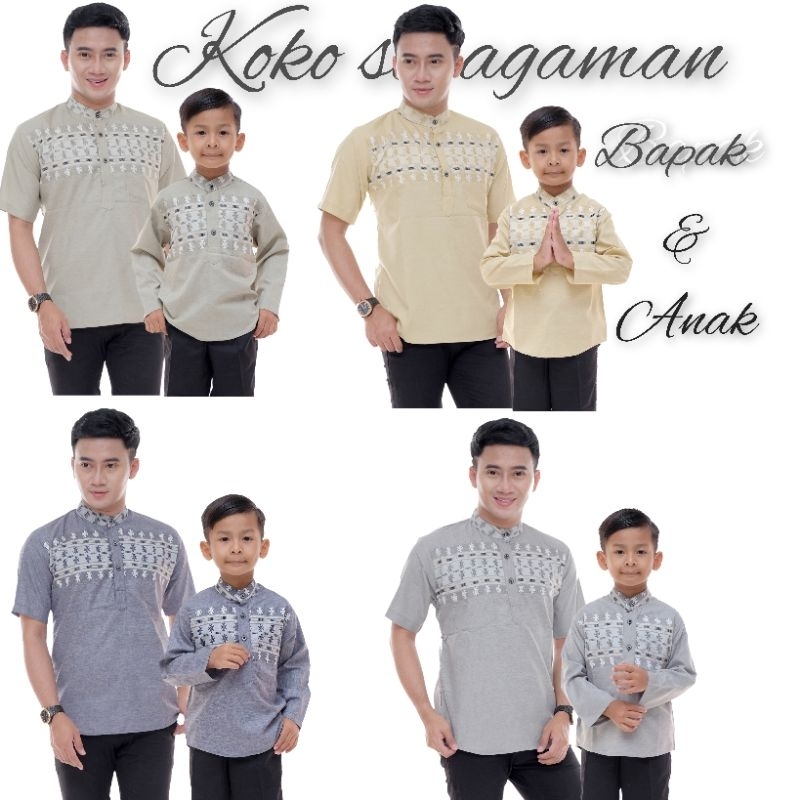 seragam keluarga baju Koko bapak dan anak