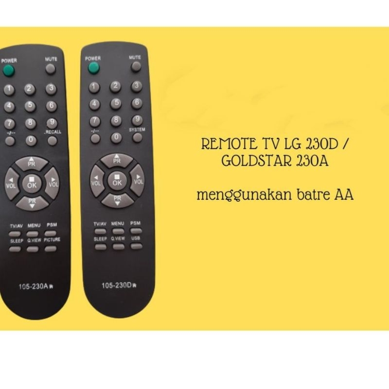 Remote TV Tabung LG 230A &amp; GOLDSTAR 230A