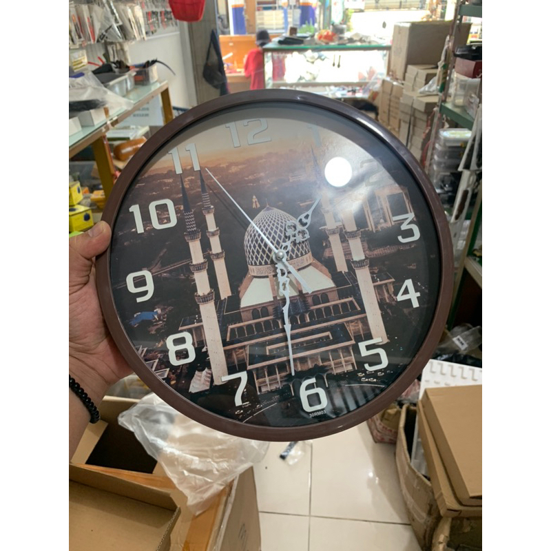 Jam dinding Original Yoland Gambar Masjid Besar Size 29CM