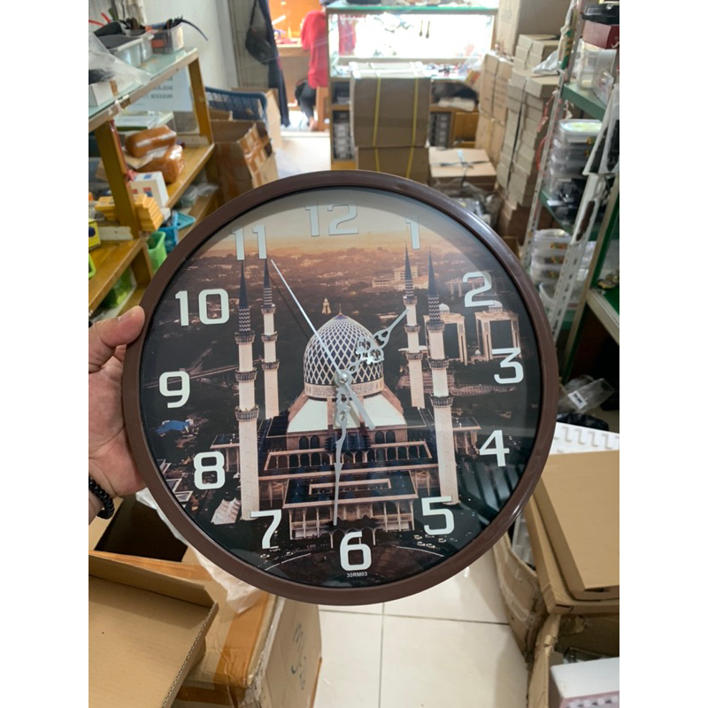 Jam dinding Original Yoland Gambar Masjid Besar Size 29CM