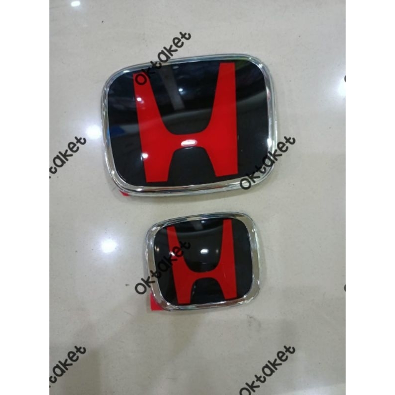 Emblem logo Honda Depan Belakang Stir Freed 2009 2011 2012 2014 up hitam merah Chrome hitam ORI