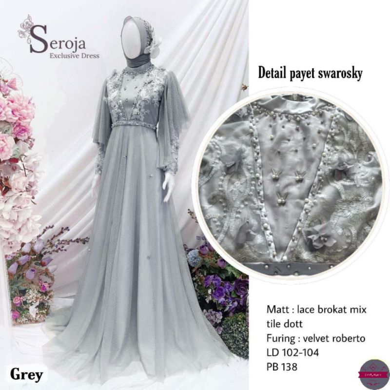 dress seroja maxy mutiara gamis