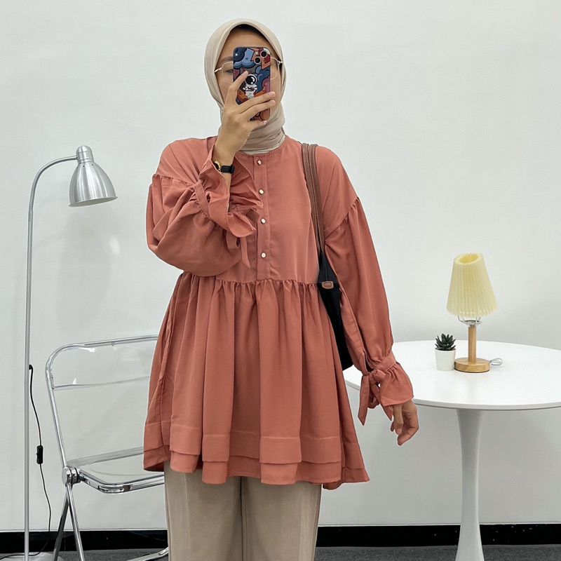 JAIKO BLOUSE | blouse kancing depan berbahan polyster