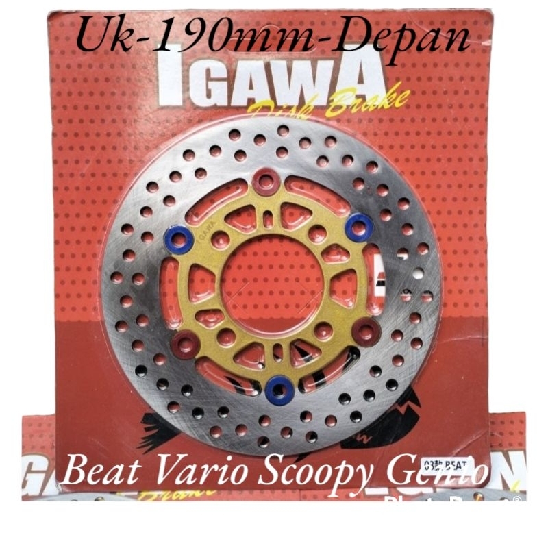 Piringan Disc Cakram Depan Scarlet Racing UK 190mm Standar PNP Motor Beat Pop Esp Carbu Dill All Beat Vario Old Carbu Vario110 Vario125 Vario150 Vario160 Genio Spacy Dill Lobang Baut4 pnp Scarlet Racing Original