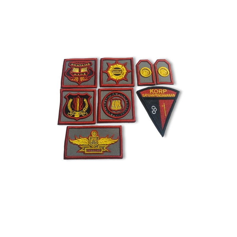 Bordir timbul atribut satpam