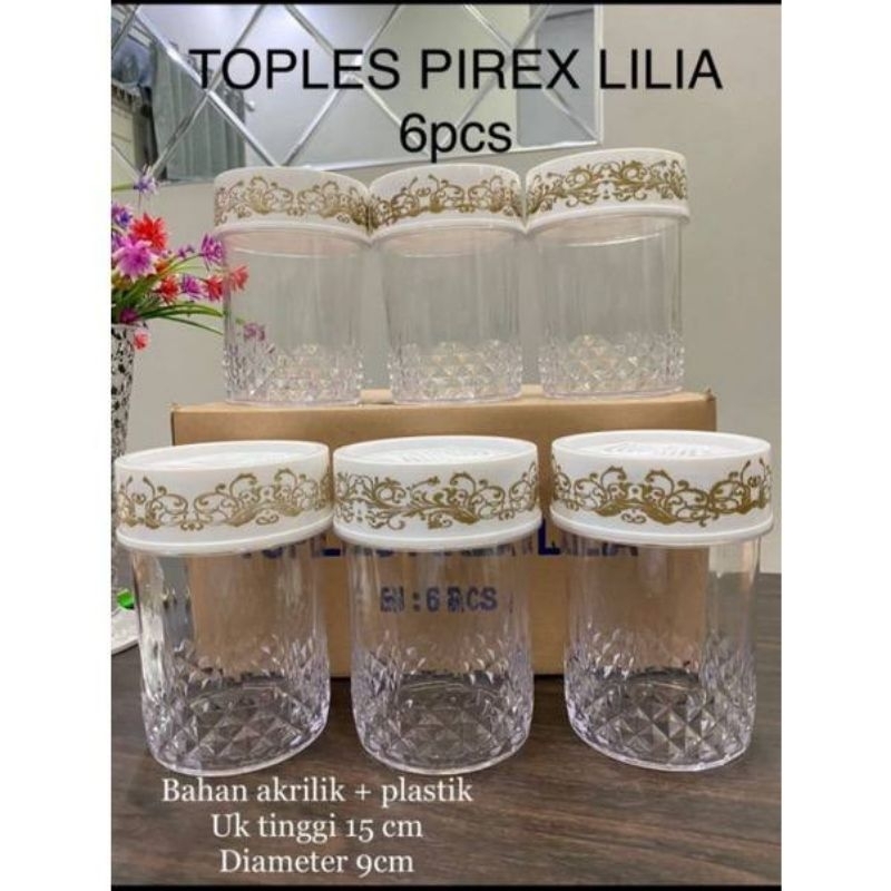 TOPLES KUE LEBARAN ( non cod) / TOPLES PIREX LILIA PUTIH ( Mika/Akrilik)