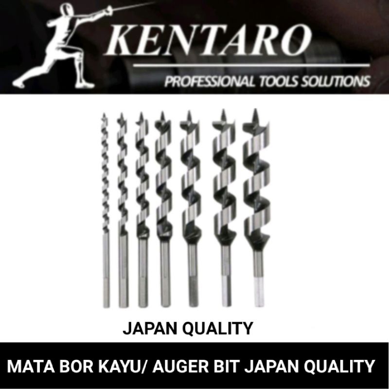 Mata bor kayu / auger bit 1/4 (6mm) X 230mm Kentaro Japan quality