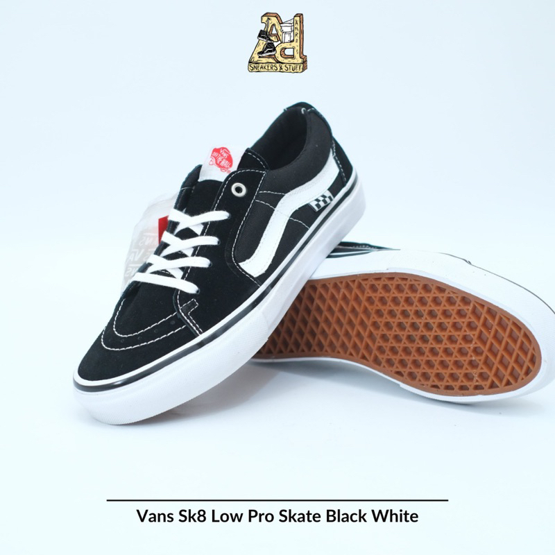 SALE  VANS SK8 LOW PRO SKATE BLACK WHITE ORIGINAL