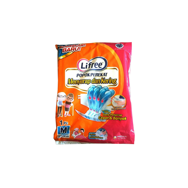 DISTRIBUTOR UNICHARM LIFREE PEREKAT/ POPOK MELAHIRKAN / PERSALINAN DEWASA / LANSIA SACHET SATUAN [Size : M/L/XL per 1 Sachet] TERMURAH PROMO