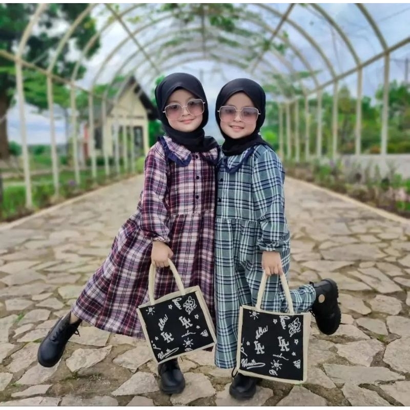 Gamis Flanel Anak Kotak
