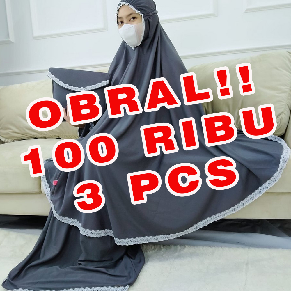 100 RB DPT 3 PCS MUKENA HYGET RENDA SUPER RINGAN MURAH HARGA GROSIR