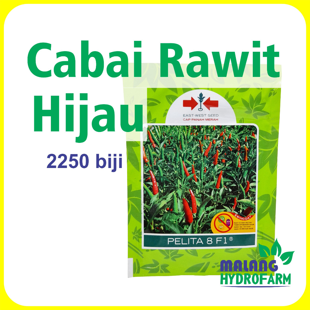 Benih Cabai Rawit Hijau Pelita 8 F1 2250 biji Cap Panah Merah dataran rendah menengah tinggi bibit c