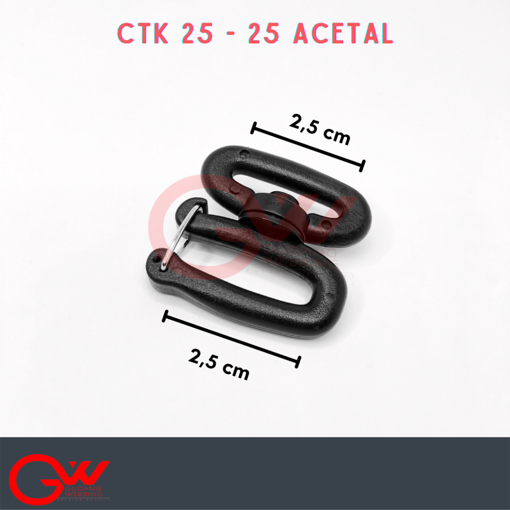 Kew-kew / cantolan /kait S plastik CTK 25mm-25mm Acetal QIS - ECERAN