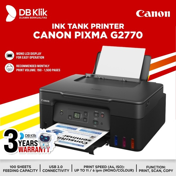 Printer Canon Pixma G2770 Print Scan Copy - Canon G2770