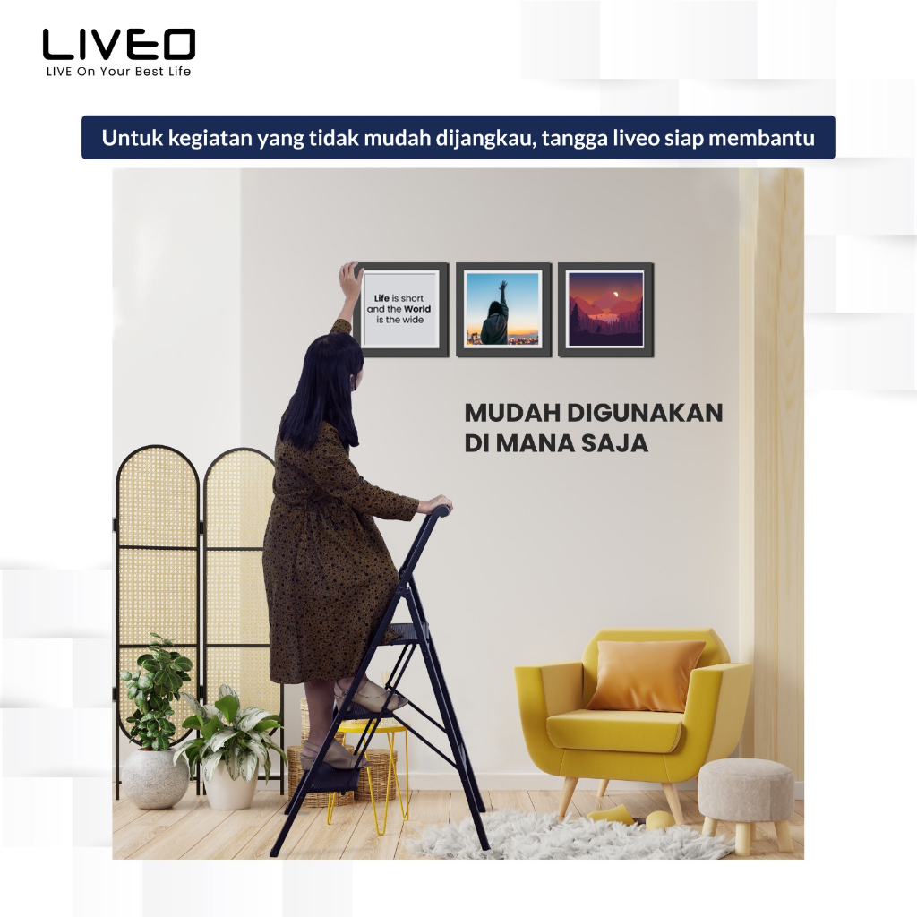 Tangga Rumahan Lipat Alumunium LIVEO LV-185 / Ladder 5 Step