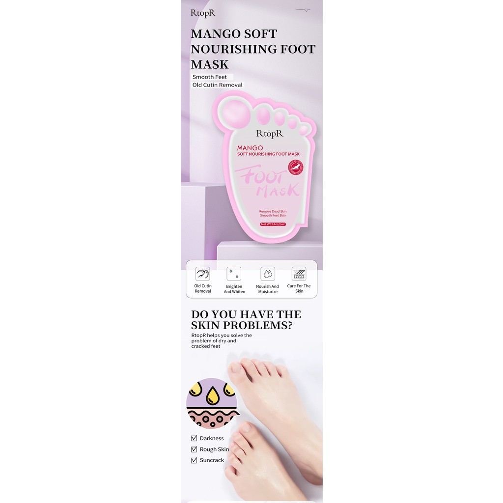 RTOPR Mango Remove Dead Skin Exfoliating Improve Beri Beri Foot Mask