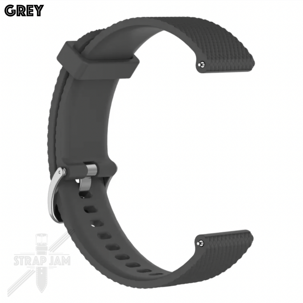 SBF Strap Amazfit Zepp E Square / Circle - Tali Jam 20mm Rubber Silikon Grey Buckle