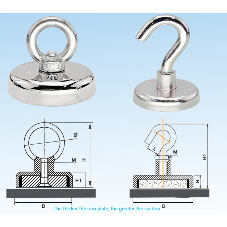 Magnet N52 neodymium Strong Hook 36 42 48 60 mm