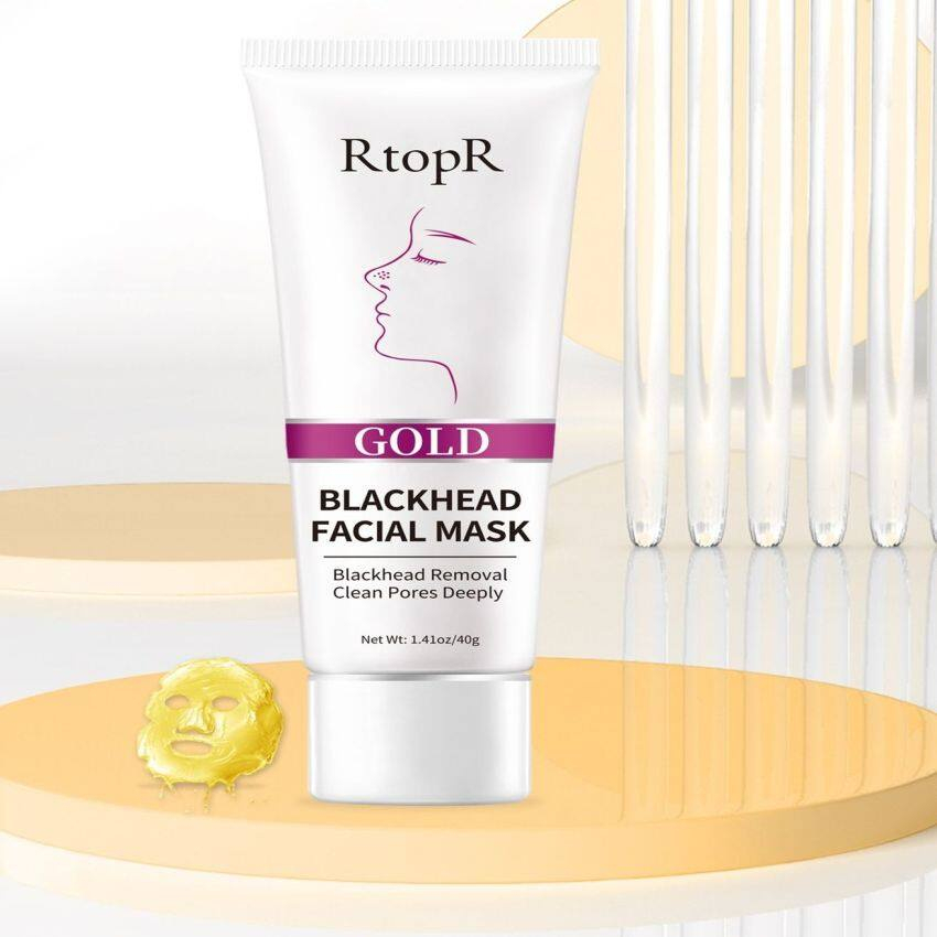 RtopR GOLD Black Face Mask Masker Wajah Pembersihan Dalam, Perawatan Kulit Penghilang Komedo