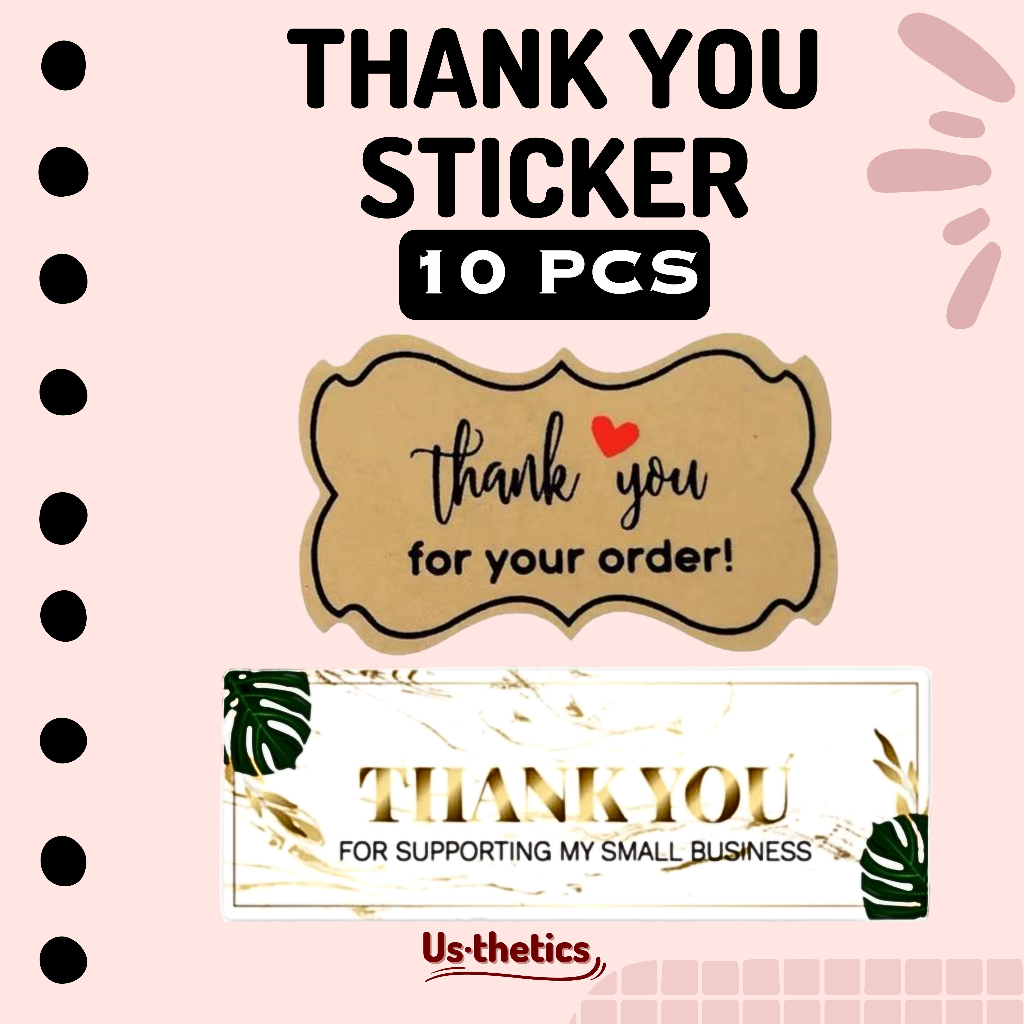 

(10 pcs) THANK YOU STICKER | Stiker terima kasih | Sticker Label Hampers Kue Souvenir Kado Box Candy Camilan