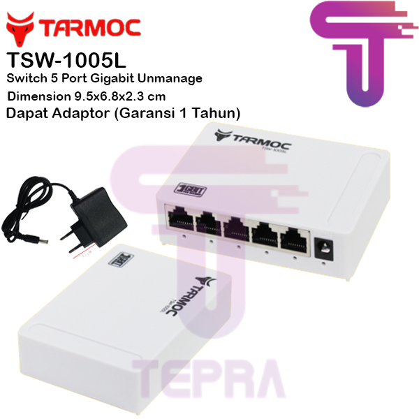 Tarmoc TSW-1005L Switch Unmanage 5 port Gigabit Plastic Case