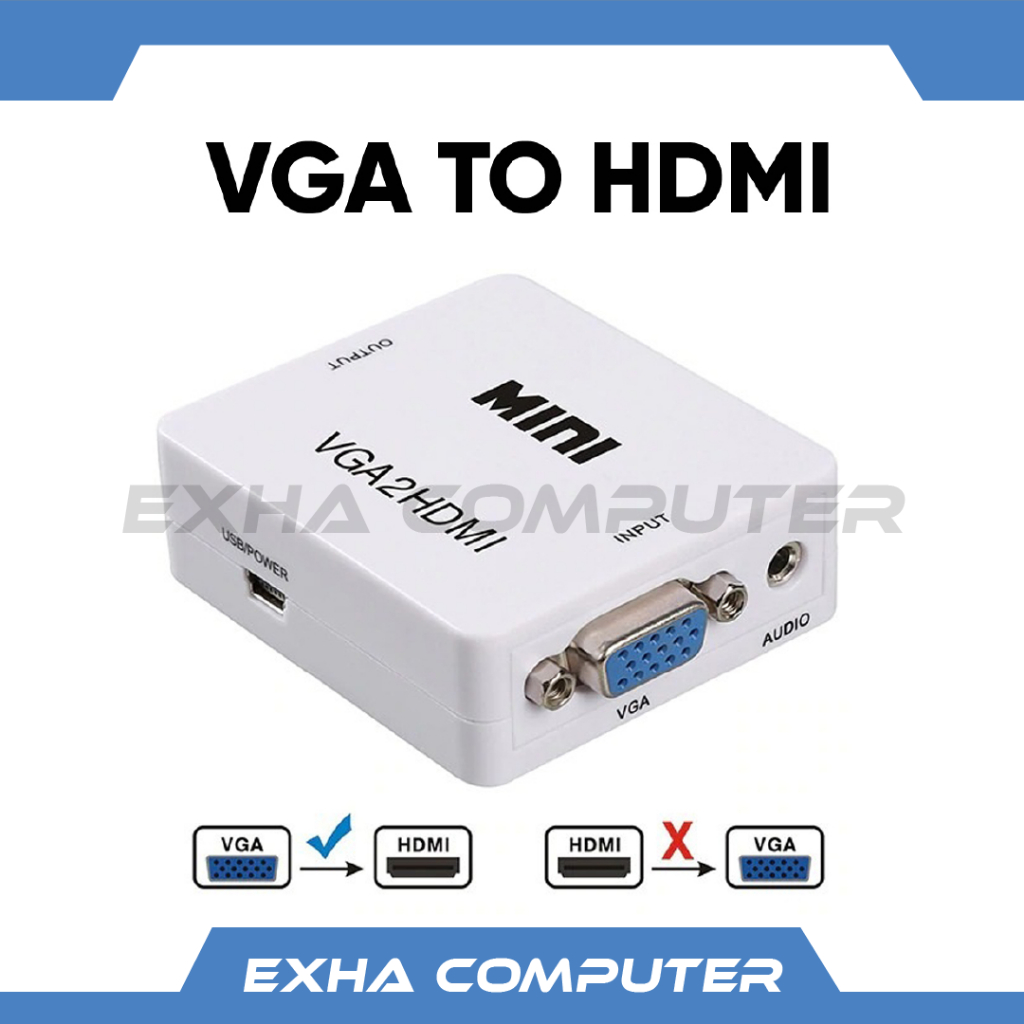 VGA to HDMI Video Converter + Audio Port untuk Komputer PC Laptop - VGA HDMI Konverter