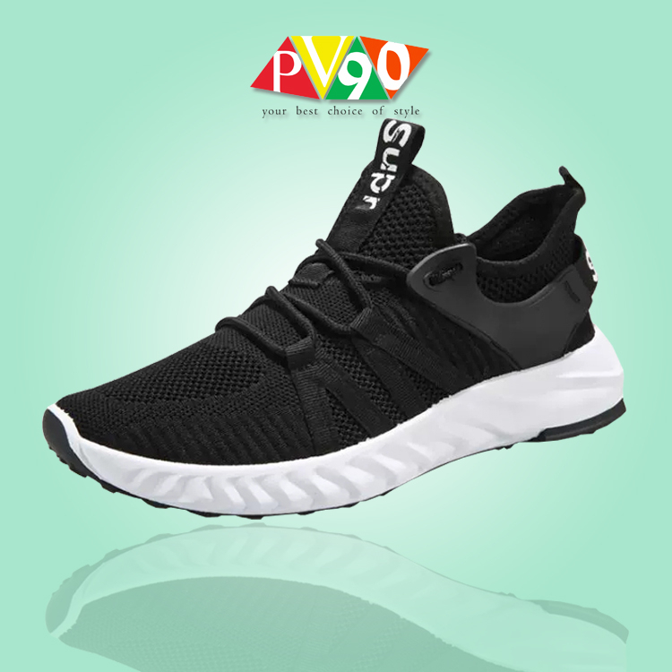 PV90 Sepatu Sneakers Pria Sepatu Lari Sepatu Olahraga Sepatu Pria Hitam - PV002B