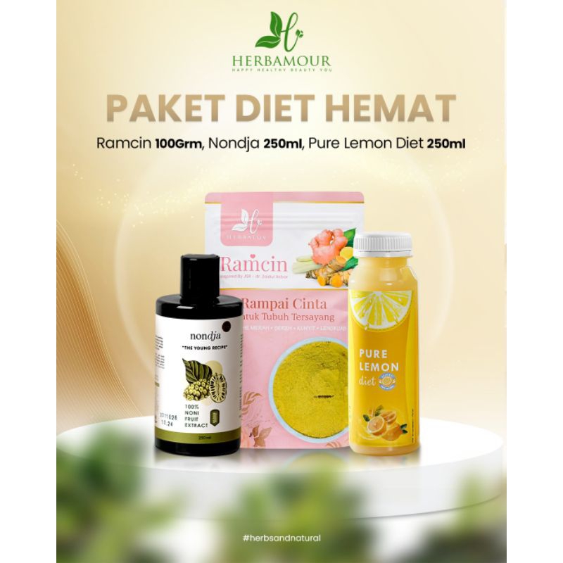 

Paket Diet Hemat / Paket Diet DBH Hemat / Paket Hemat DBH Diet Bahagia Herbalov / Paket Ramcin Nondja Pure Lemon Diet