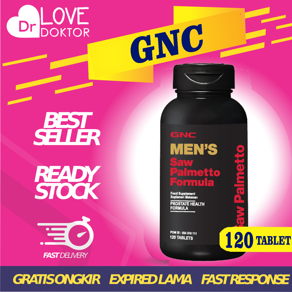 GNC MEN'S MENS MEN SAW PALMETTO FORMULA VITAMIN HERBAL STAMINA KUAT PRIA LAKI PROSTAT 120 TABLET