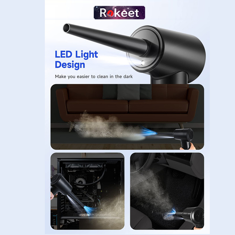 Rokeet Air Duster 2 in 1 Vacuum Blower Kipas Kucing Anjing Komputer PC Laptop Kamera Portable Serbaguna-6