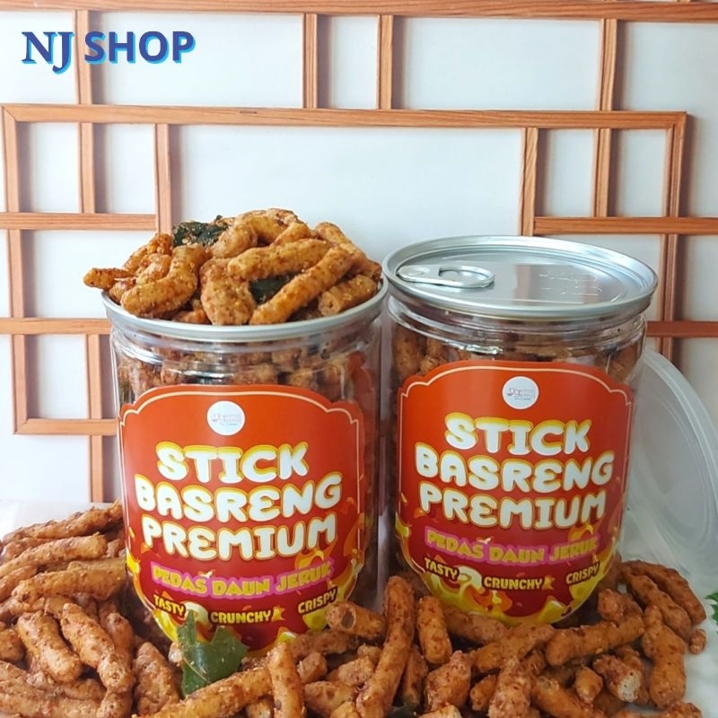 

[Snack Original] - Can Stick Basreng Pedas Daun Jeruk Stik Sultan Pedes Kualitas Premium