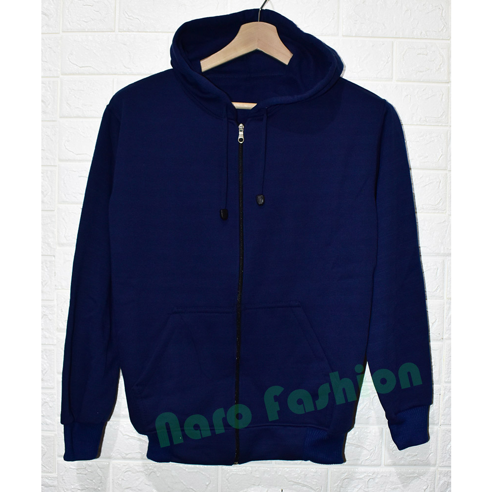 Jaket Sweater Hoodie Zipper Resleting Pria Fleece Risleting - Abu Tua