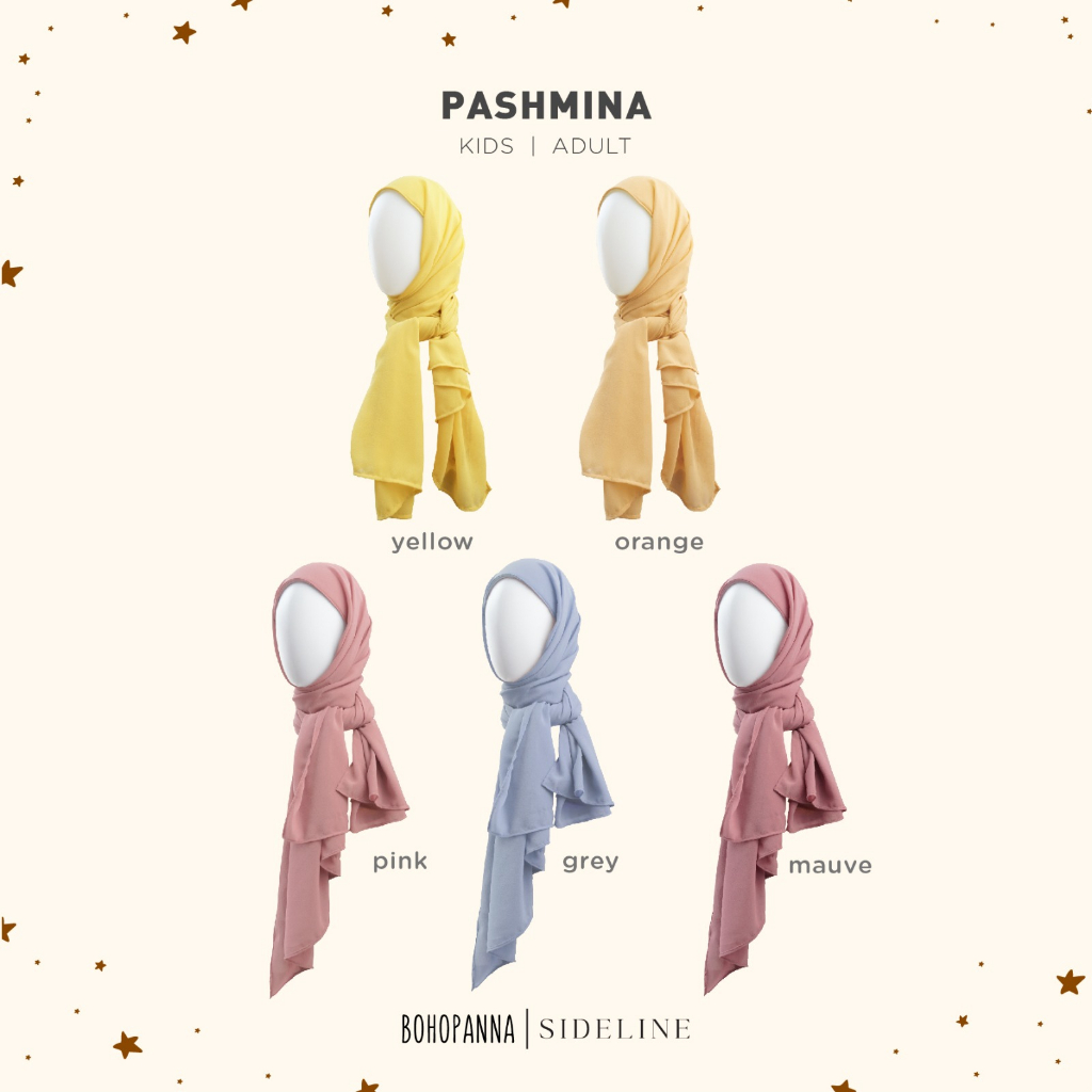 Bohopanna X Sideline - Instant Pashmina Kids Adults / Pashmina Hijab Instan Anak Dewasa