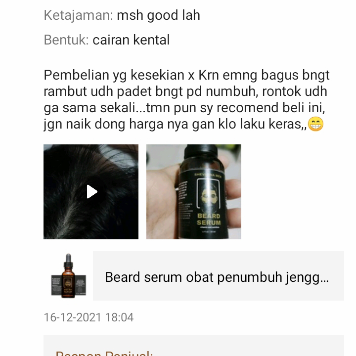 Beard Growth Serum Penumbuh Jenggot Brewok Jambang Alis &amp; Rambut - Penumbuh Jenggot