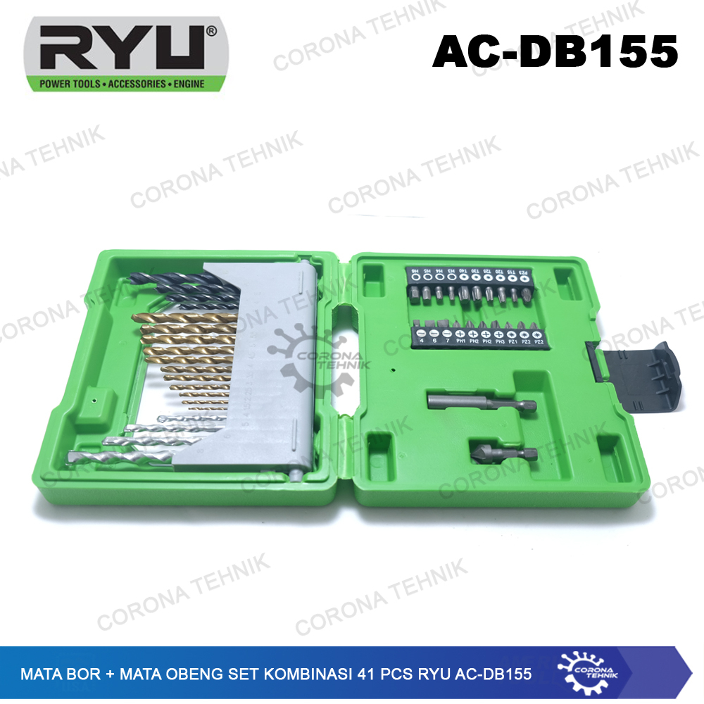 Kombinasi 41 Pcs Ryu AC-DB155 Mata Bor + Mata Obeng Set