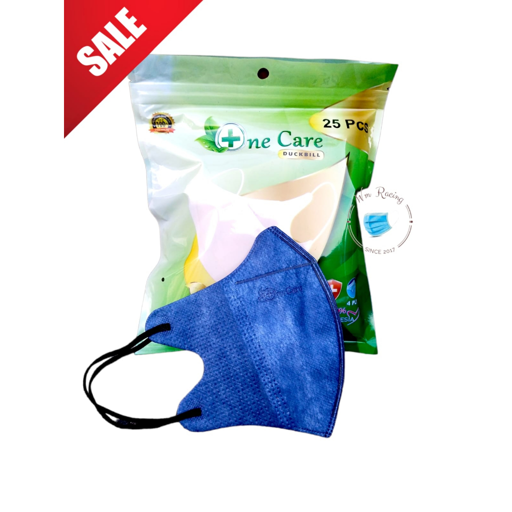 Masker Duckbill 4ply Embos Onecare isi 25pc Sachet Ziplock Kemenkes