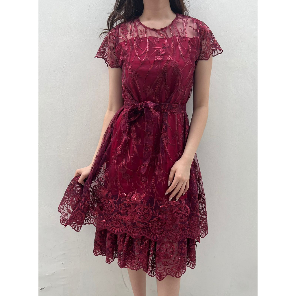 New Product Ken-192 Dress Kondangan Pesta Full Brukat Korean Look Style