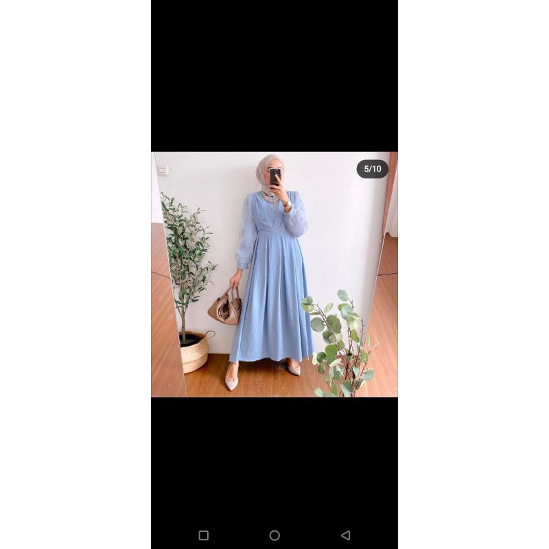 gamis raya, gamis wanita, crinkle