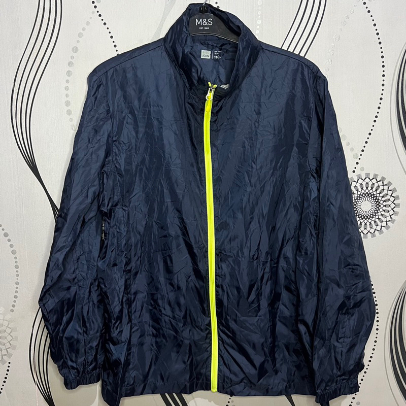 Thirft Jaket Running Merk Basic Icon Warna Navy | Preloved | Second Murah