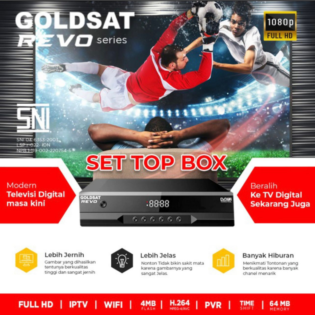 Decoder TV Box Digital GOLDSAT REVO DVB-T2