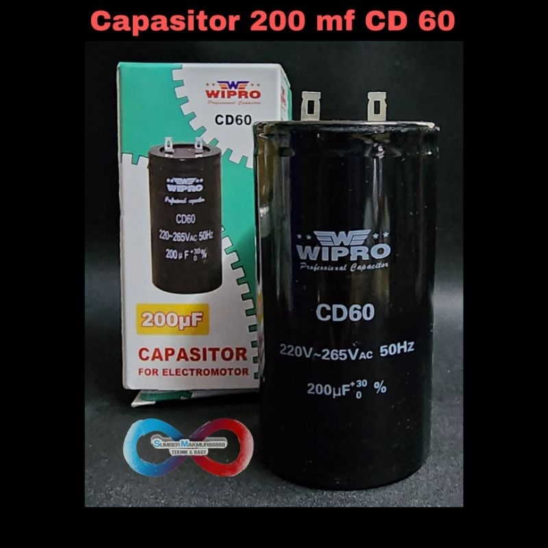 Capasitor Starting 200 mf CD 60 Wipro Capasitor Star