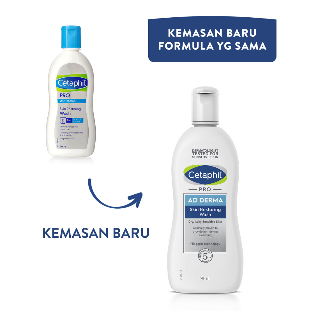 PROMO Cetaphil Pro AD Derma (Wash/Moisturizer) (295ml) ✔BPOM