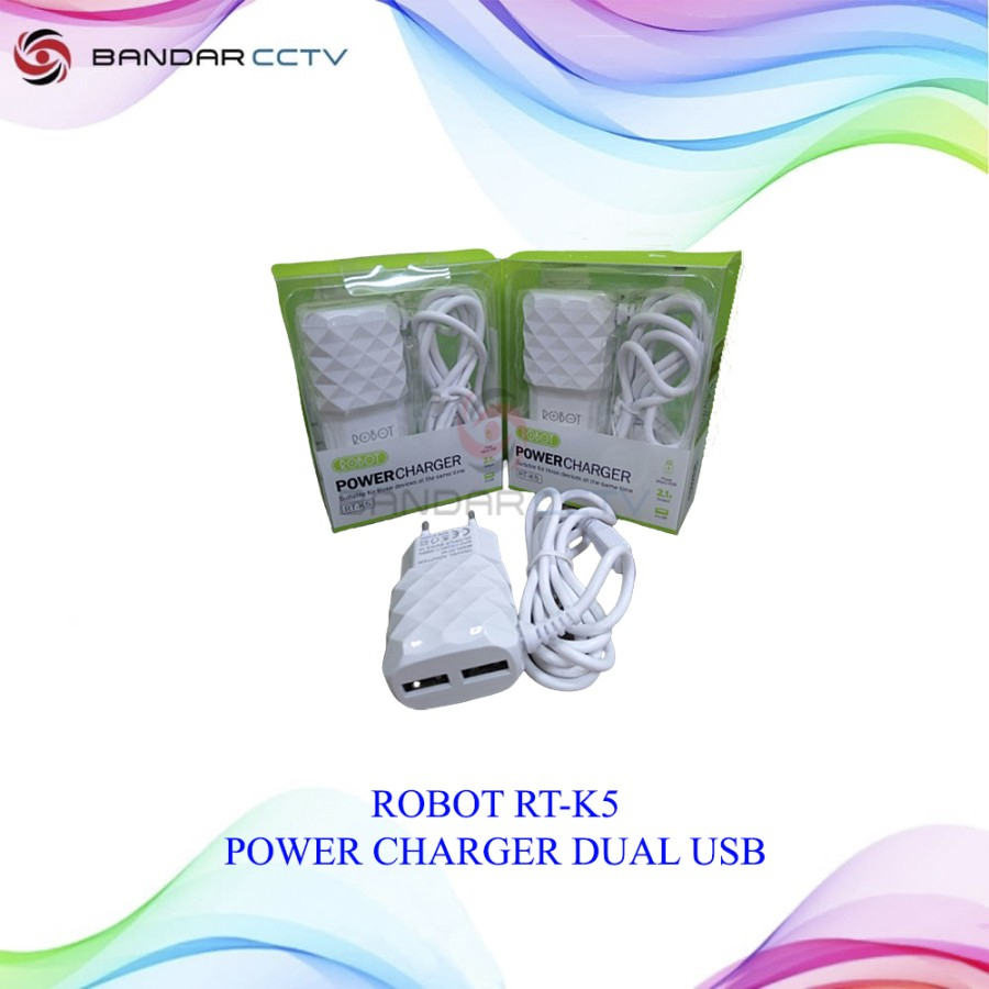 ROBOT RT-K5 POWER CHARGER DUAL USB OUTPUTS 2.1A/CAS HP