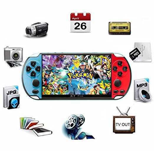 PSP X7 + 4.3 Inch Dual Player + Kamera Versi Arcade Konsol Game Gameboy Handheld Game Console Player   - X7 + -2 Pemain 10000 Games Gratis Untuk Menginstal Game Baru