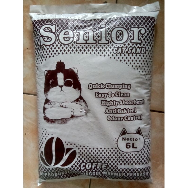 Pasir Kucing Wangi Senior 5.5L Pasir gumpal bau kopi wangi