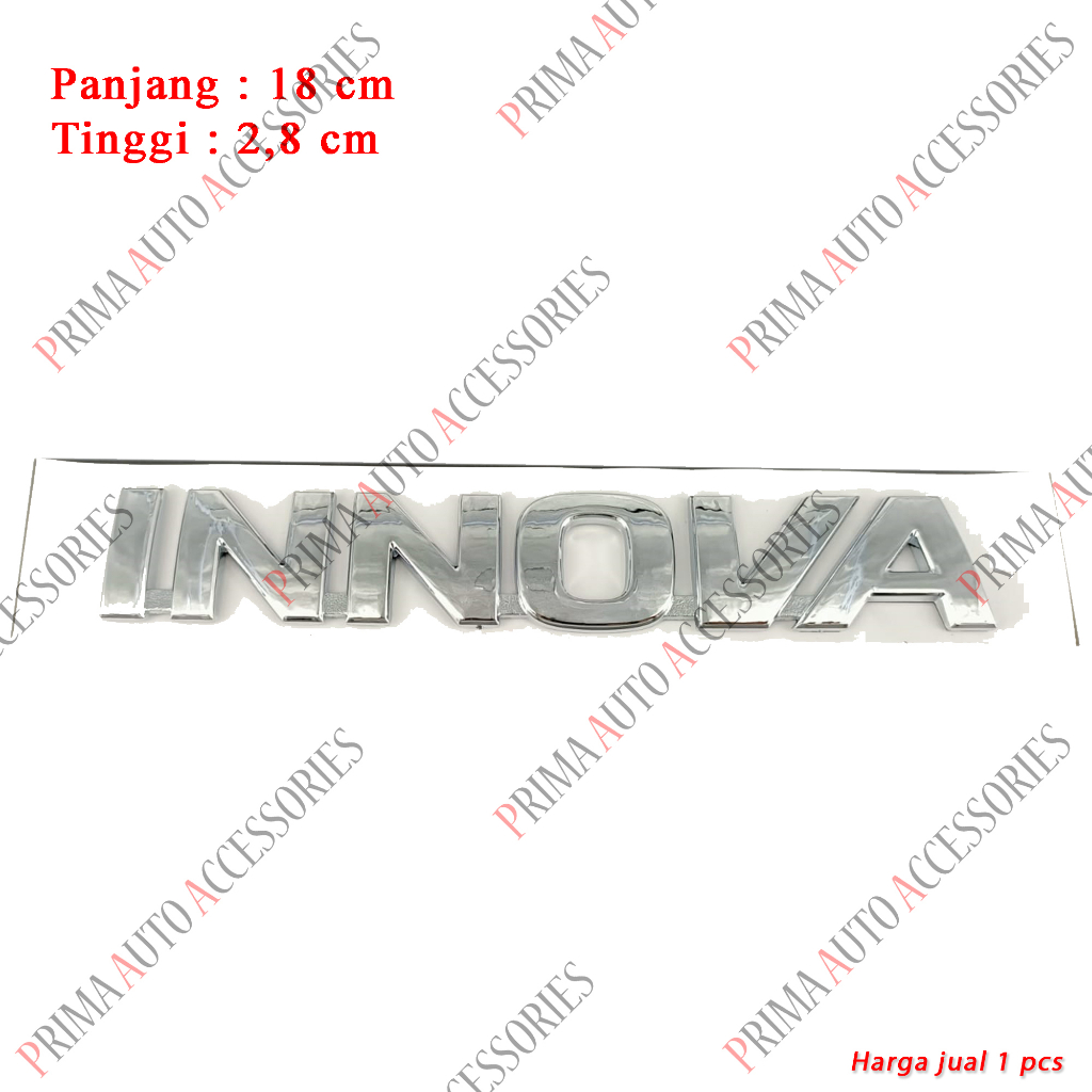 Emblem Mobil Toyota Tulisan INNOVA Reborn Chrome